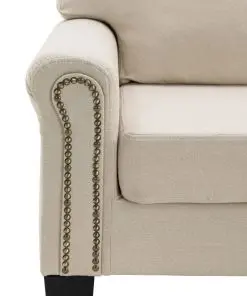 vidaXL 2-Seater Sofa Cream Fabric