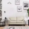 vidaXL 2-Seater Sofa Cream Fabric vidaXL 2-Seater Sofa Cream Fabric