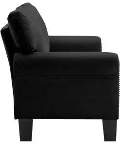 vidaXL 2-Seater Sofa Black Fabric