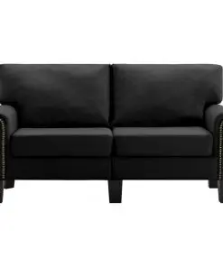 vidaXL 2-Seater Sofa Black Fabric
