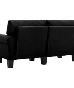 vidaXL 2-Seater Sofa Black Fabric