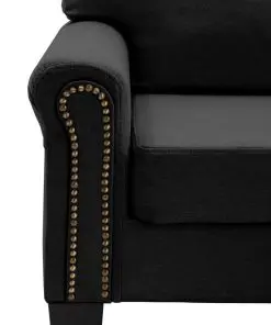 vidaXL 2-Seater Sofa Black Fabric