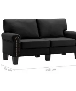 vidaXL 2-Seater Sofa Black Fabric