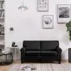 vidaXL 2-Seater Sofa Black Fabric