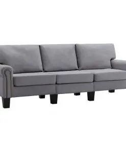 vidaXL 3-Seater Sofa Light Grey Fabric