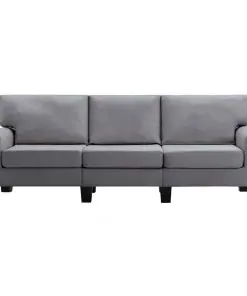 vidaXL 3-Seater Sofa Light Grey Fabric