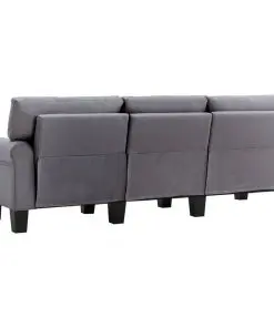 vidaXL 3-Seater Sofa Light Grey Fabric