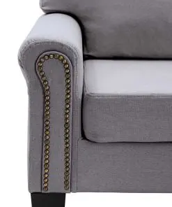 vidaXL 3-Seater Sofa Light Grey Fabric
