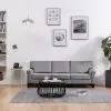 vidaXL 3-Seater Sofa Light Grey Fabric vidaXL 3-Seater Sofa Light Grey Fabric