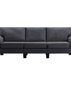vidaXL 3-Seater Sofa Dark Grey Fabric