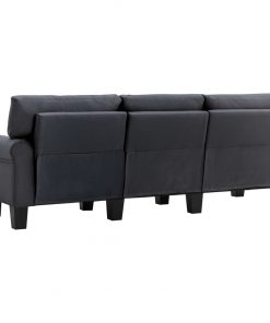 vidaXL 3-Seater Sofa Dark Grey Fabric