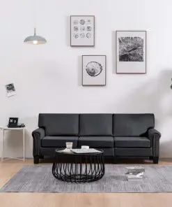 vidaXL 3-Seater Sofa Dark Grey Fabric