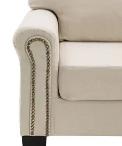 vidaXL 3-Seater Sofa Cream Fabric