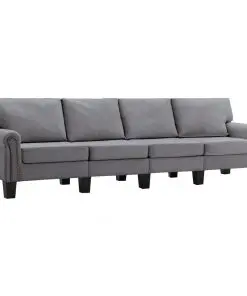 vidaXL 4-Seater Sofa Light Grey Fabric
