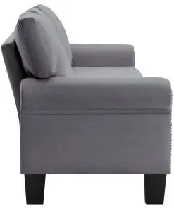 vidaXL 4-Seater Sofa Light Grey Fabric