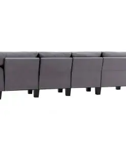 vidaXL 4-Seater Sofa Light Grey Fabric