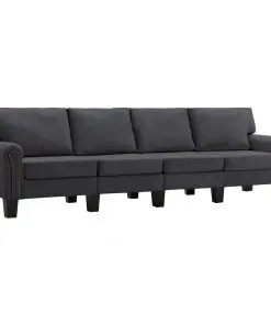 vidaXL 4-Seater Sofa Dark Grey Fabric