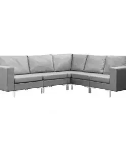 vidaXL 5 Piece Sofa Set Fabric Light Grey