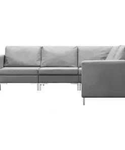 vidaXL 5 Piece Sofa Set Fabric Light Grey
