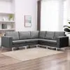 vidaXL 5 Piece Sofa Set Fabric Dark Grey