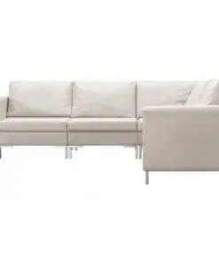 vidaXL 5 Piece Sofa Set Fabric Cream