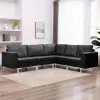 vidaXL 5 Piece Sofa Set Fabric Black