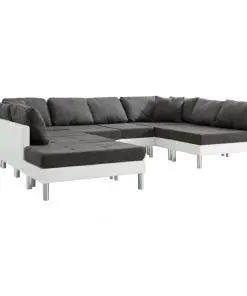 vidaXL Sectional Sofa Faux Leather White