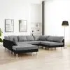 vidaXL Sectional Sofa Faux Leather Black