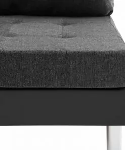 vidaXL Sectional Sofa Faux Leather Black
