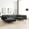 vidaXL Sectional Sofa Faux Leather Black
