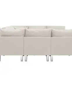 vidaXL Sectional Sofa Fabric Cream
