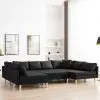 vidaXL Sectional Sofa Fabric Black