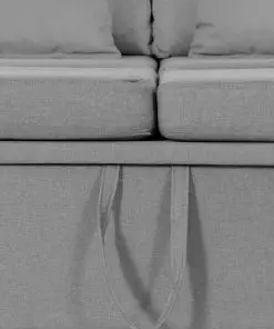 vidaXL 4-Seater Pull-out Sofa Bed Fabric Light Grey