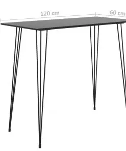 vidaXL Bar Table Black 120x60x105 cm