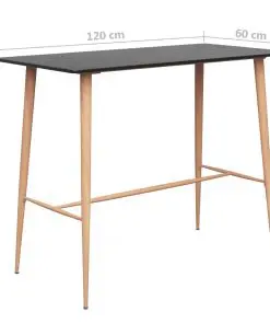 vidaXL Bar Table Black 120x60x96 cm