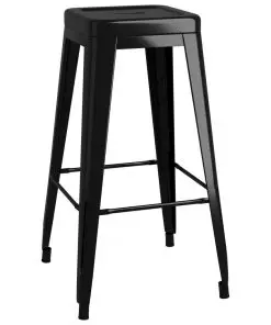 vidaXL Bar Stools Stackable 2 pcs Black Metal