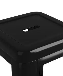 vidaXL Bar Stools Stackable 2 pcs Black Metal