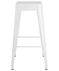 vidaXL Bar Stools Stackable 2 pcs White Metal