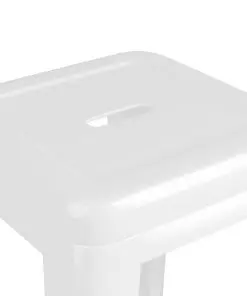 vidaXL Bar Stools Stackable 2 pcs White Metal