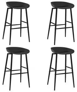 vidaXL Bar Chairs 4 pcs Black