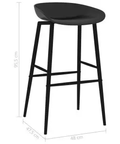 vidaXL Bar Chairs 4 pcs Black