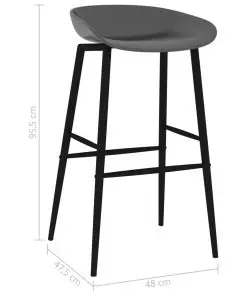 vidaXL Bar Chairs 4 pcs Grey