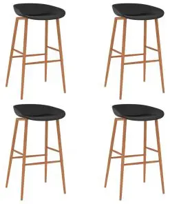 vidaXL Bar Chairs 4 pcs Black