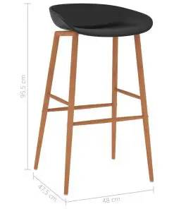 vidaXL Bar Chairs 4 pcs Black