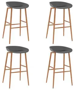 vidaXL Bar Chairs 4 pcs Grey