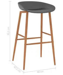 vidaXL Bar Chairs 4 pcs Grey