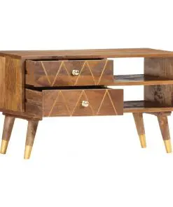 vidaXL TV Cabinet 85x35x47 cm Solid Mango Wood
