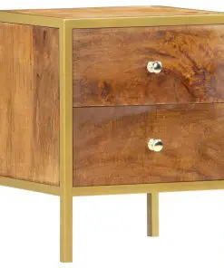 vidaXL Bedside Cabinet 40x35x50 cm Solid Mango Wood