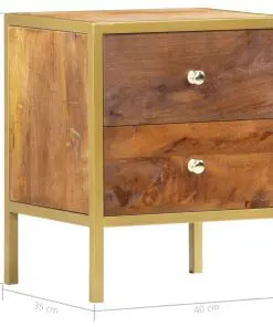 vidaXL Bedside Cabinet 40x35x50 cm Solid Mango Wood