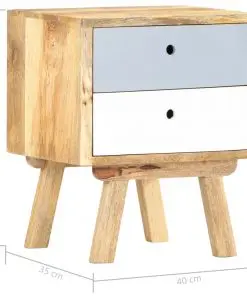 vidaXL Bedside Cabinet 40x35x50 cm Solid Mango Wood